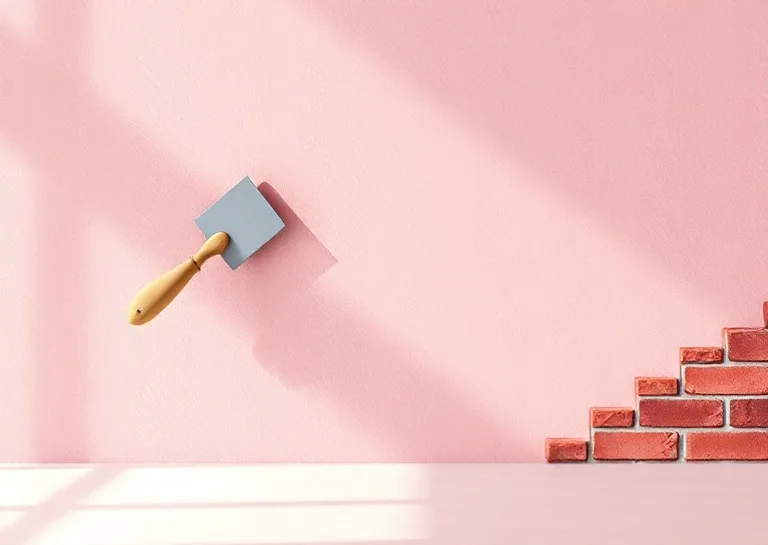 Application d'un enduit décoratif à la lisseuse sur un mur